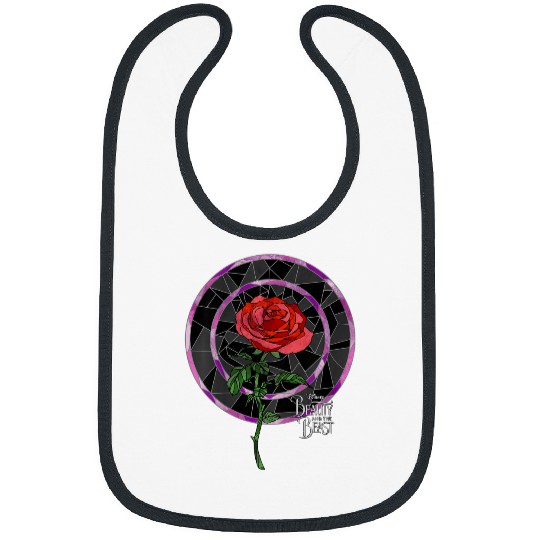 Disneyss Beauty The Beast Glass Stained Rose Graphic Bibs