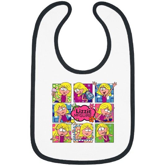 Disneyss Lizzy Mcguire Multi Lizzies Moods Big Chest Panels Bibs