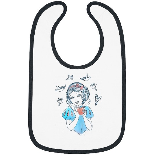 Disneyss Snow White Birds And Apple Sketch Bibs
