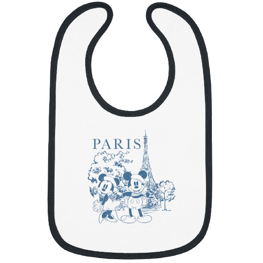 Discover Disney Mickey And Friends Iconic Couple In Paris Chest Logo Bibs