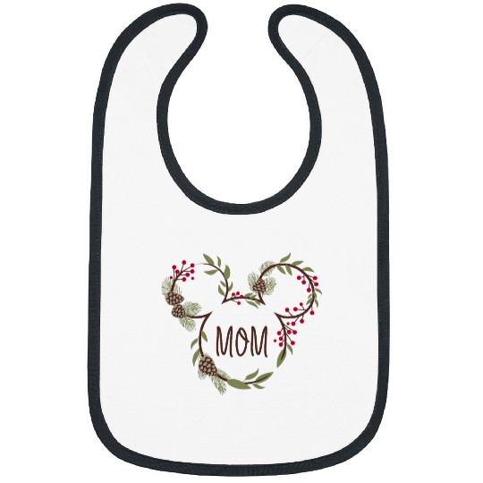 Discover Disney Mickey And Friends Christmas Mickey Wreath Mom Logo Bibs