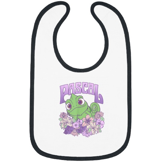 Disney Tangled Cute Pascal Floral Pastel Big Che Bibs