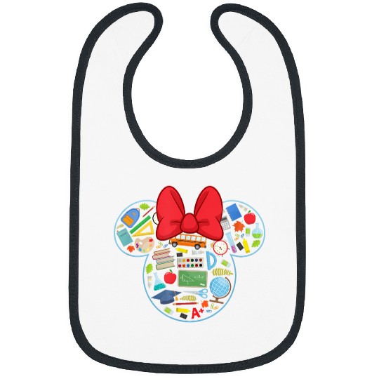 Discover Disney Minnie Mouse Back To School Supplies Face Outline Bibs