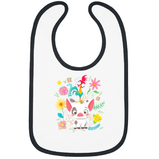 Discover Disney Moana Pua Hei Hei Cute Pose Floral Big Chest Poster Bibs
