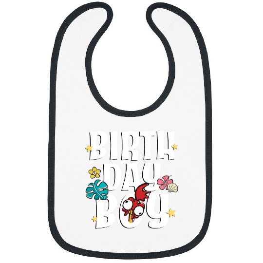Discover Disney Moana Birthday Boy Cute Hei Hei Big Chest Text Logo Bibs
