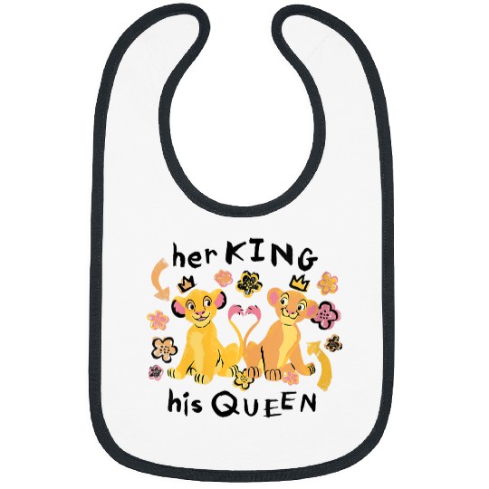 Disneyss The Lion King Her King His Queen Simba Nala Big Logo Bibs