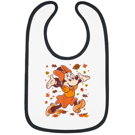 Discover Disney Minnie Mouse Strolling Through Autumn Leaves Fall Bibs
