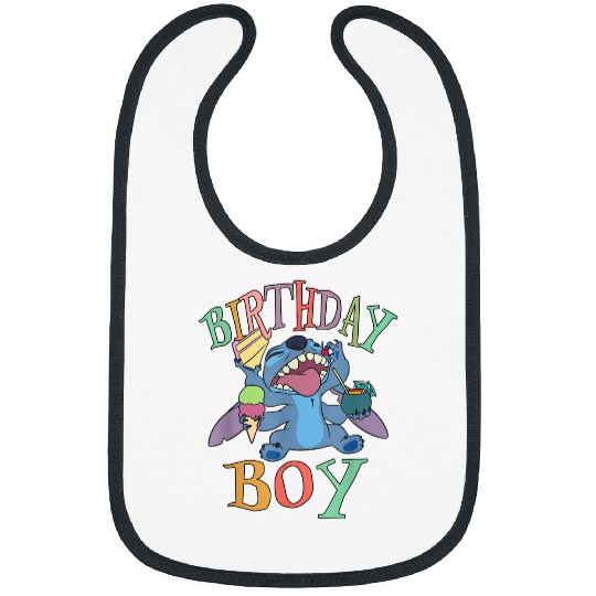 Discover Disney Lilo Stitch Birthday Boy Stitch Enjoying Big Logo Bibs