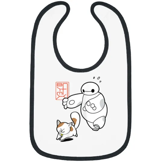 Disney Big Hero 6 Baymax Chasing Mochi Cute Shot Bibs
