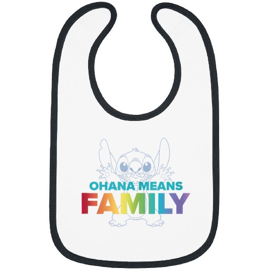 Disneyss Lilo Stitch Ohana Means Family Stitch Rainbow Pride Bibs