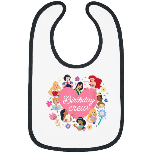 Discover Disney Princess Heart Flowers Friends Family Birthday Crew Bibs