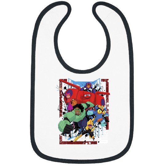Disneyss Big Hero 6 Tv Group Paint Splat Graphic Bibs