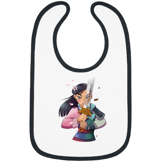 Disney Mulan Anime Half Girl Half Warrior Graphic Bibs