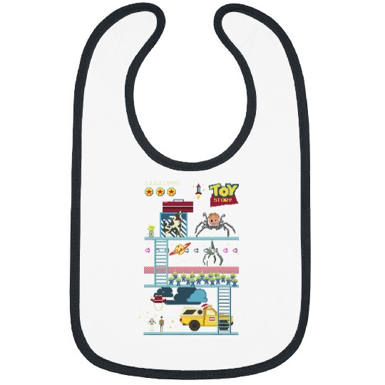 Disney Pixar Toy Story 8-Bit Video Game Scene Bibs