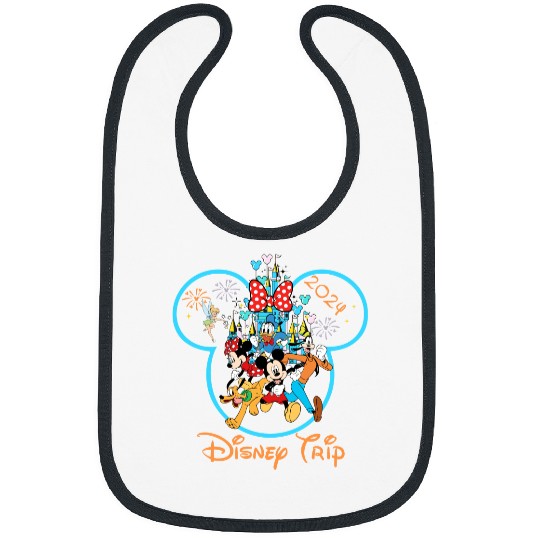 Mickey Mouse and Friends Family Disney Trip 2024 Matching, Donald Goofy Pluto Tee Bibs