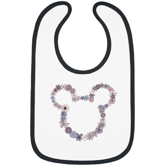 Discover Disney Mickey Friends Mickey Floral Outline Bibs