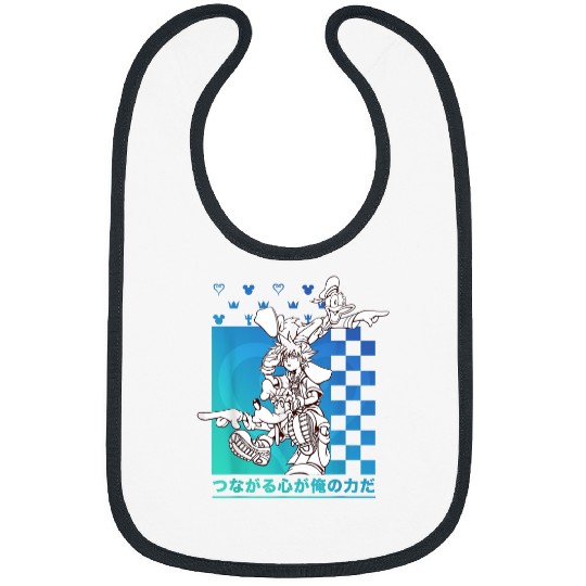 Disney Kingdom Hearts Sora Donald Goofy Kanji Ch Bibs