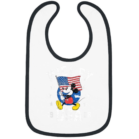Disney Mickey Waving Flag USA Bibs