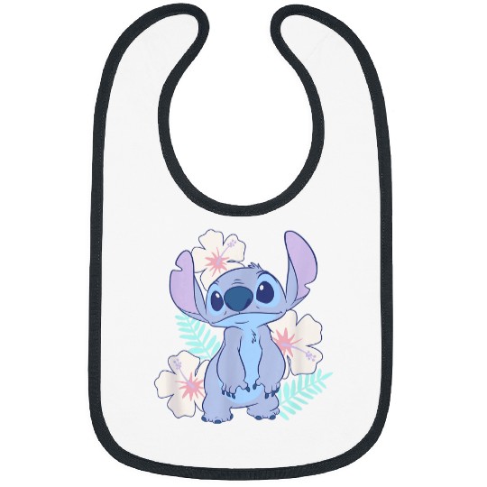 Discover Disney Lilo Stitch Cute Face Hawaiian Flowers Po Bibs