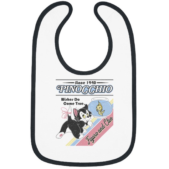 Disney Pinocchio Wishes Do Come True Figaro And Cleo Retro Bibs