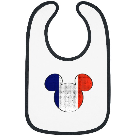 Disney Mickey Mouse Logo France Flag Fill Bibs