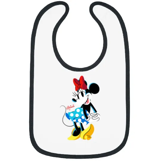 Disney Minnie Mouse Polka-Dot Skirt Cute Retro  Pose Bibs
