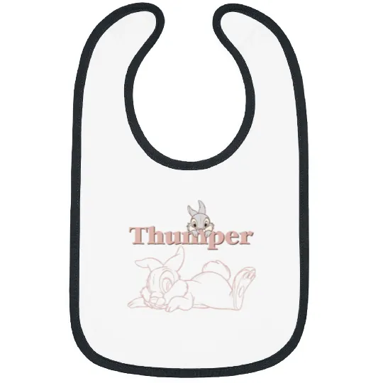 Disney Bambi Thumper Peach Outline Bibs