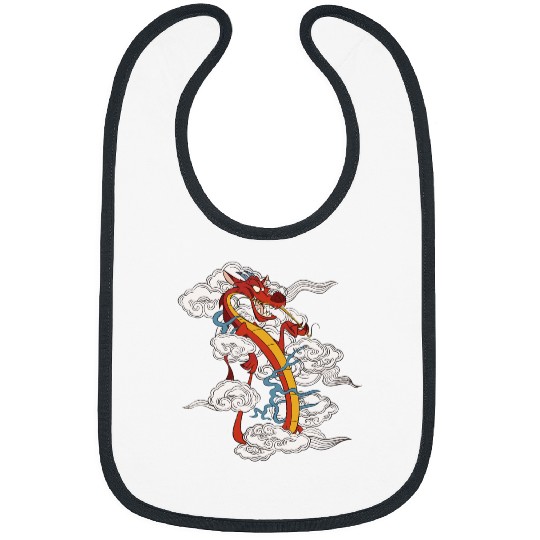 Disney Mulan Chinese New Years Sassy Mushu Clouds Portrait Bibs