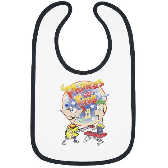 Disney Phineas And Ferb-Tones Distressed Band Logo Bibs