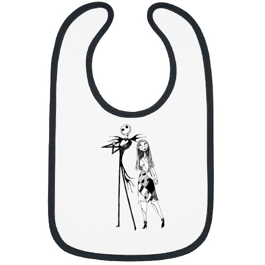 Disney The Nightmare Before Christmas Jack & Sally Line Art Bibs