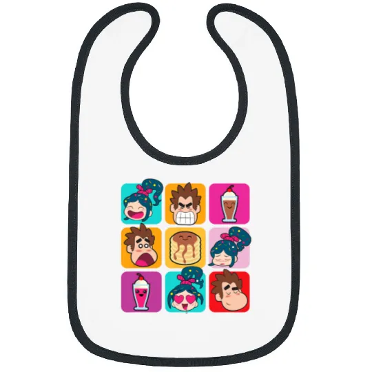Disney Wreck-It Ralph Vanellope Ralph & Desserts Panels Bibs