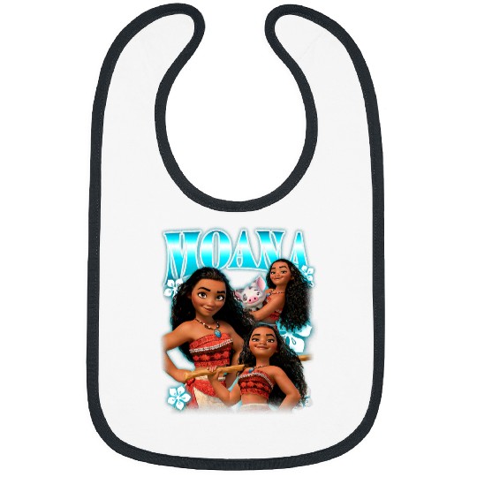 Disney Moana Cute Pua And Moana Brave Pose Collage Poster Bibs