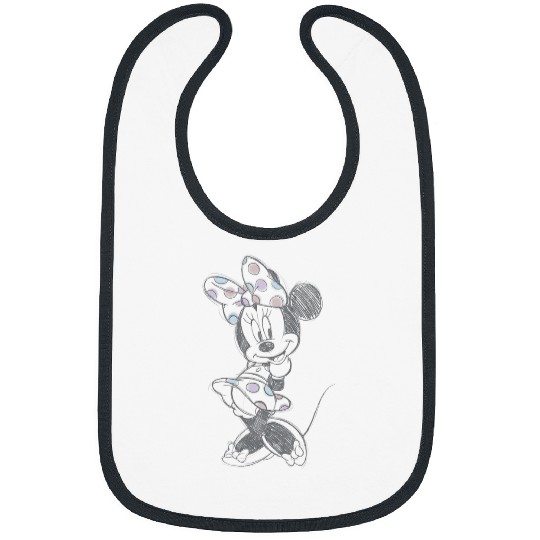 Disney Minnie Mouse  Sweetie Pastel Polka Dot Sketch Bibs