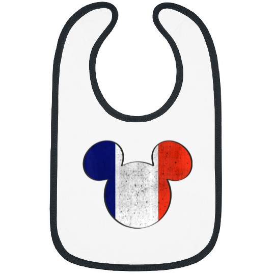 Disney Mickey Mouse Logo France Flag Fill Bibs