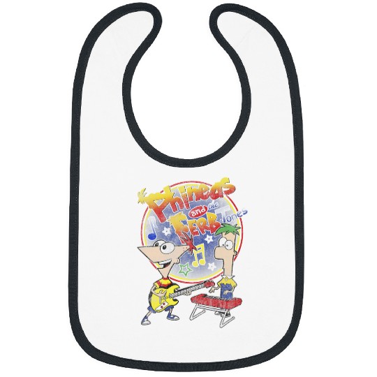 Disney Phineas And Ferb-Tones Distressed Band Logo Bibs