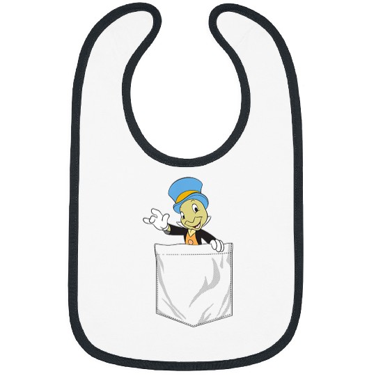 Disneyss Pinocchio Jiminy Cricket Faux Pocket Bibs