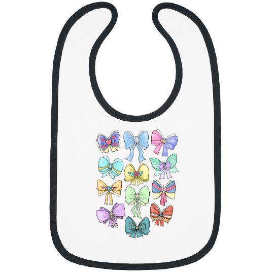 Disney Princess Cute Ribbons And Bows Pastel Colors Logo Bibs