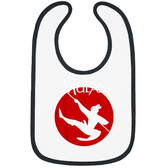 Disney Mulan Silhouette In Action Red Circle Gra Bibs
