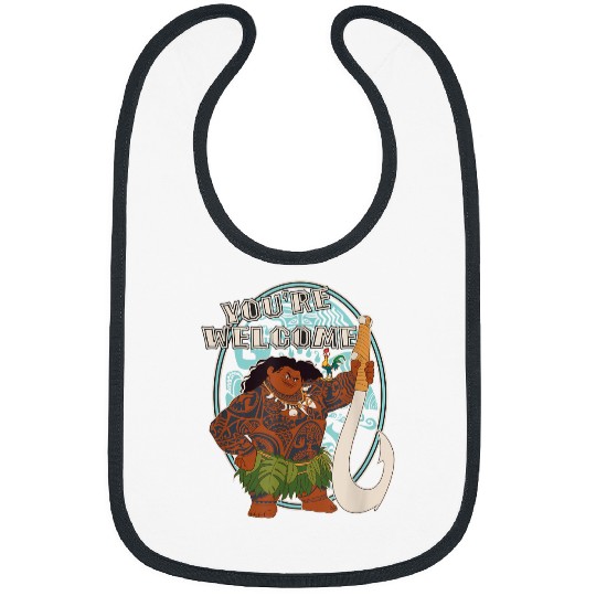 Disney Moana Maui You're Welcome Tribal Frame Chest Portrait Bibs