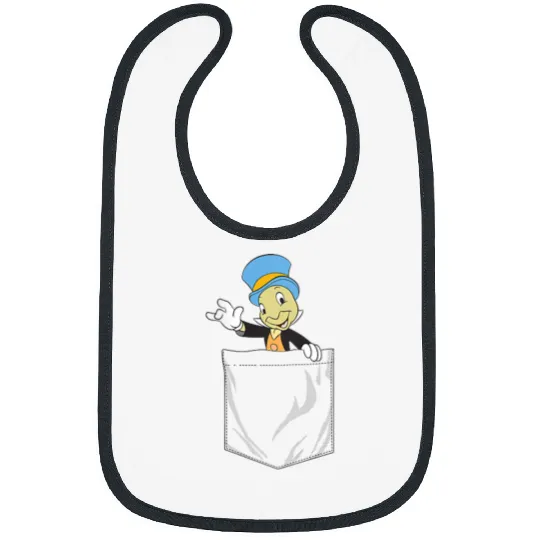 Disneyss Pinocchio Jiminy Cricket Faux Pocket Bibs
