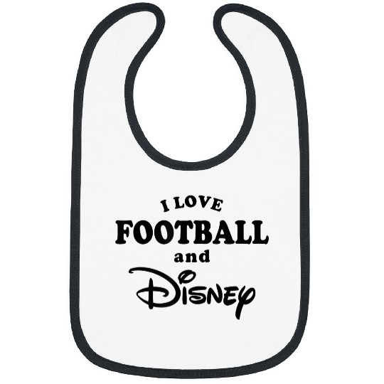 Disneyss I Love Football And Disneyss Bold Text Big Chest Logo Bibs