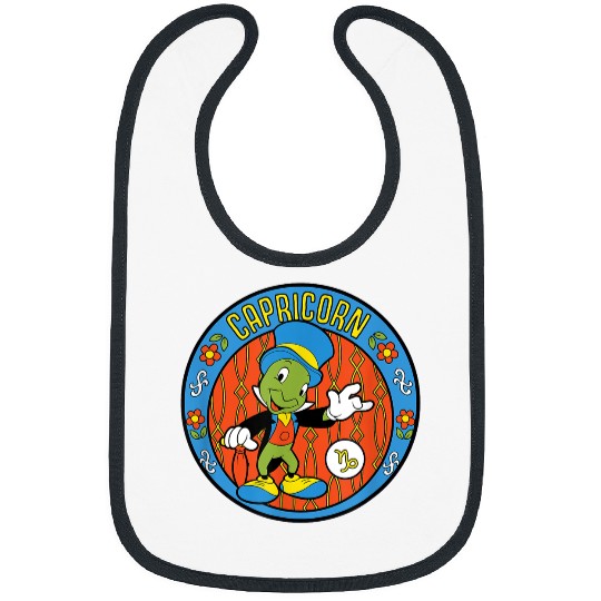 Disneyss Pinocchio Jiminy Cricket Zodiac Capricorn Bibs