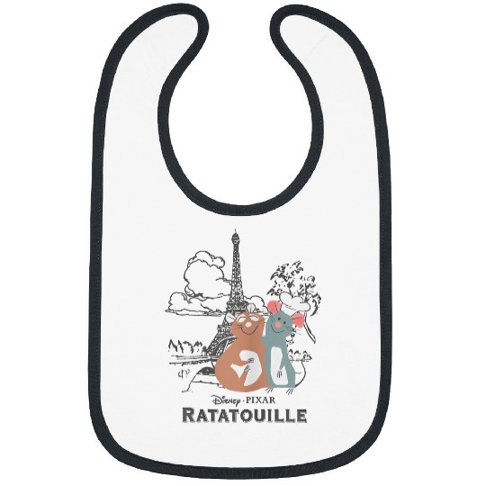 Disney Pixar Ratatouille Remy Emile Cute Hug Paris Shot Bibs