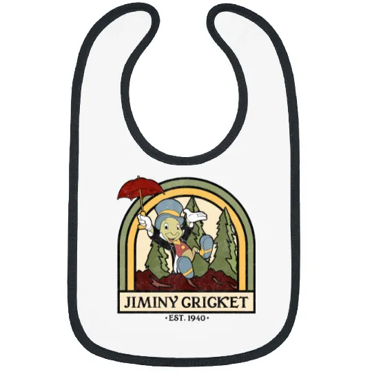 Disneyss Pinocchio Jiminy Cricket Established 1940 Bibs
