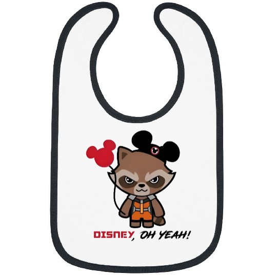 Disney Rocket Raccoon Mickey Ears Bibs, Disney Guardians Of The Galaxy Bibs