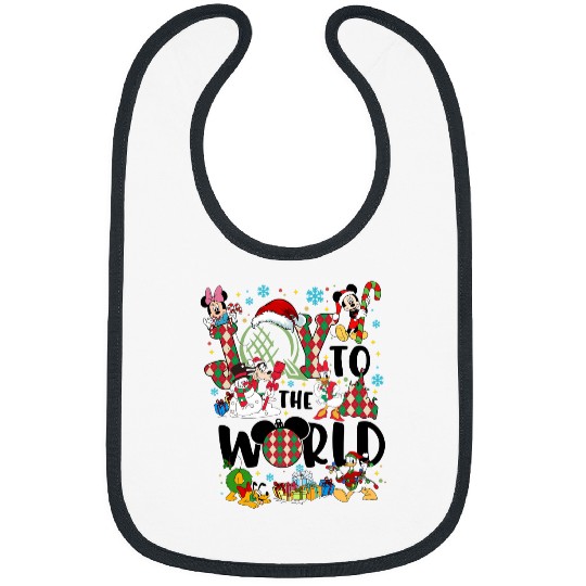 Joy to the world Disney Christmas Bibs, Epcot world tour Christmas Bibs