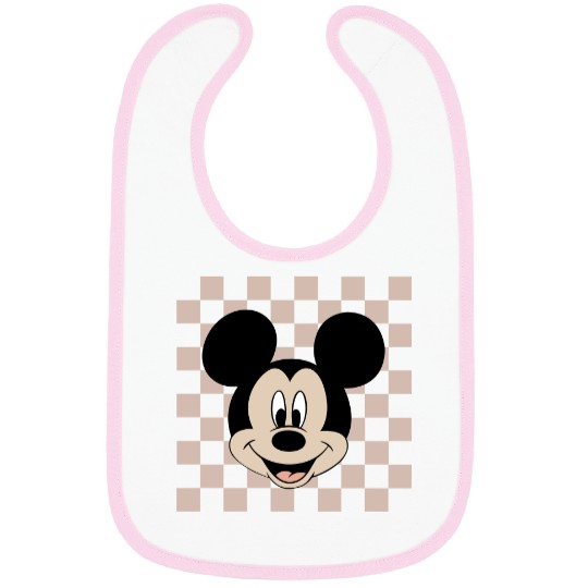 Mickey Checkered  Bibs, Vintage Mickey Mouse Bibs, Disney Family Trip Bibs