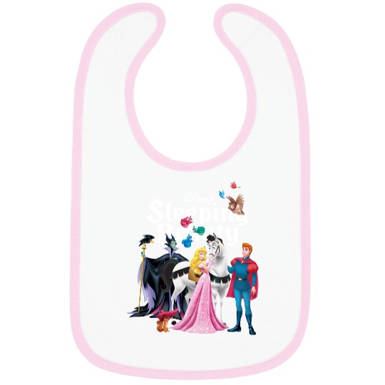 Disney Sleeping Beauty Characters Bibs, Princess Aurora,Prince Phillip,Maleficent,Disneyland Family Trip Gift Unisex Bibs Kid Bibs