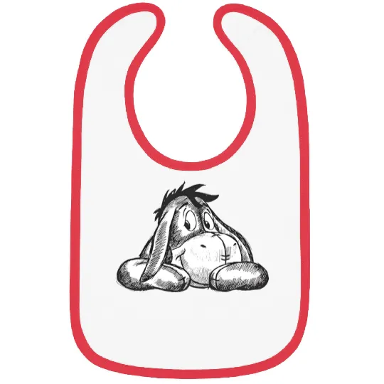 Disney Winnie The Pooh Cute Eeyore Portrait Sketch Bibs, Disneyland Vacation Trip Bibs