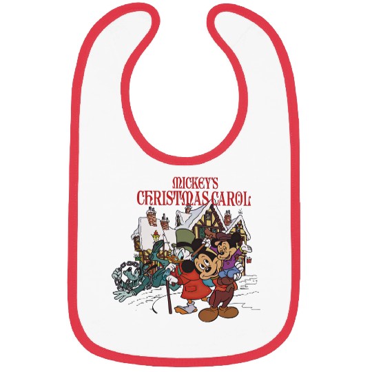 Mickey's Christmas Carol Bibs, Disney X-mas Holiday Movie Bibs